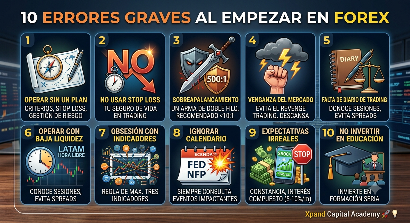 Los 10 Errores Más Graves que Cometen los Traders Novatos